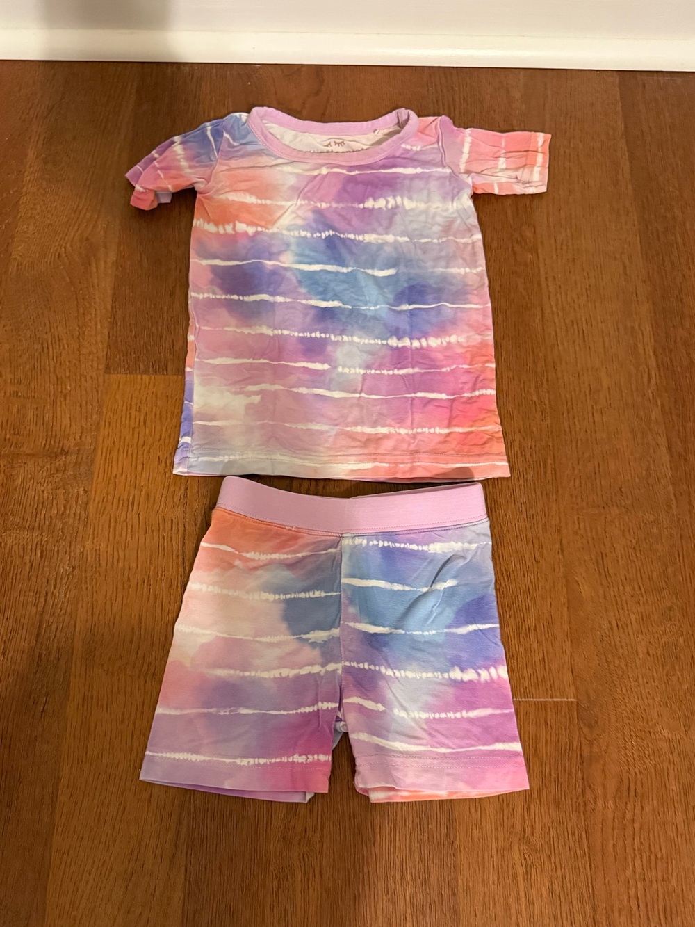 Little Sleepies Pastel Tie Dye Dreams Short Sleeve Pajama Set 12-18M